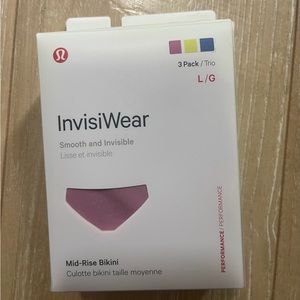 Lululemon invisi-wear mid rise bikini underware 2 pair NWT sz L